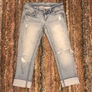 American Eagle Ripped Denim Cropped Jeans - Size 4